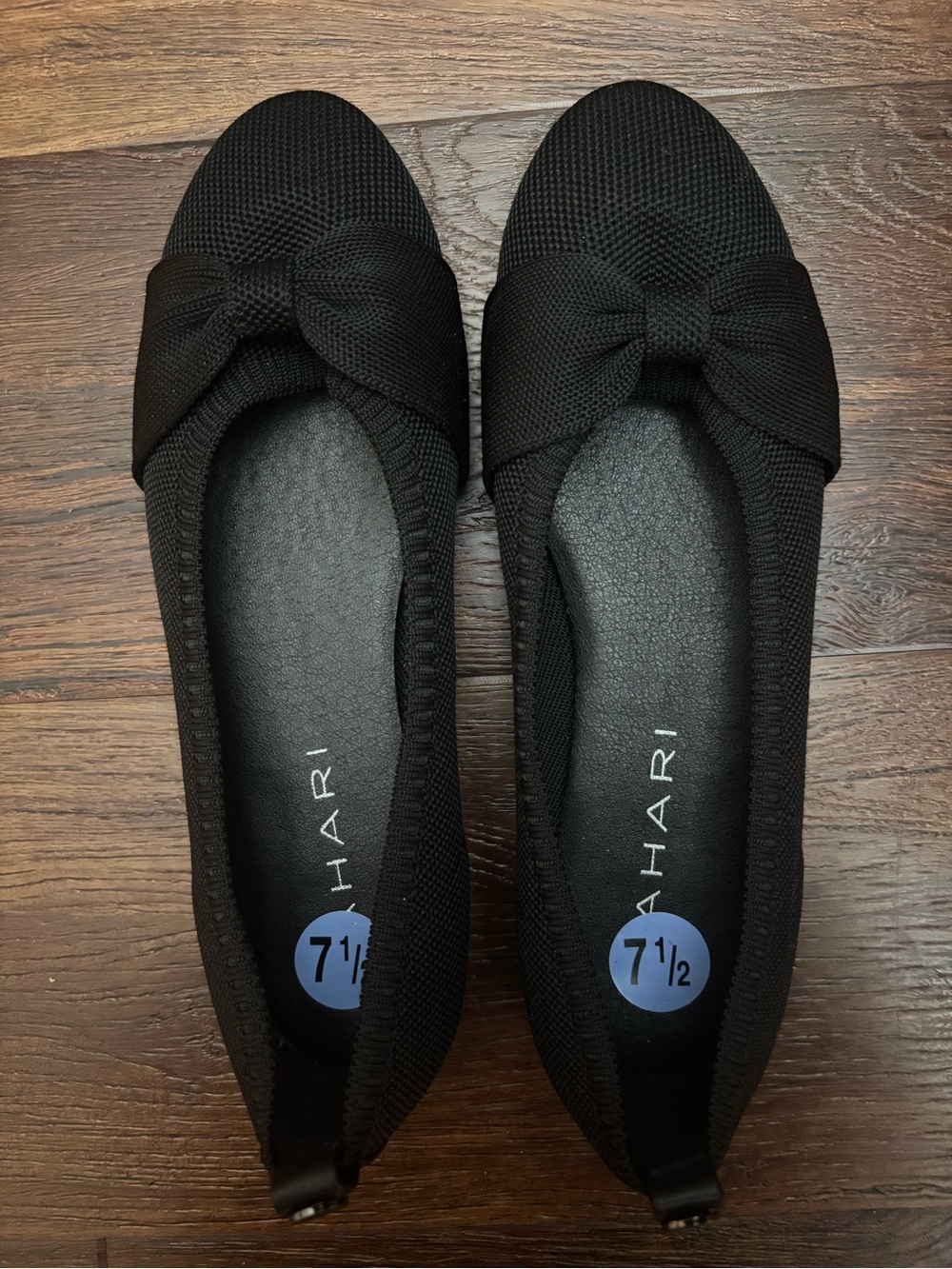 Tahari Knit Ballet Flats-Black